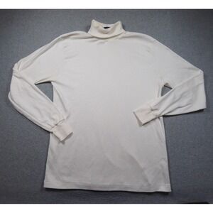 Vintage Duofold Shirt Mens XL White Turtleneck Long Sleeve Cotton Outdoors